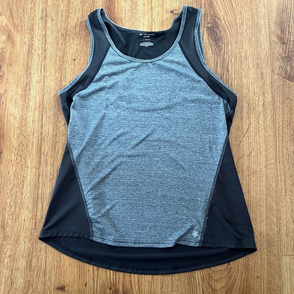 Tek Gear Women's Gray and Black Athletic Tank Top
